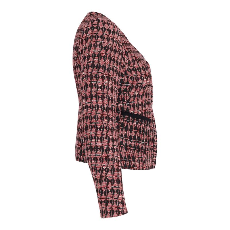 Maje Tweed Jacket In Pink Cotton